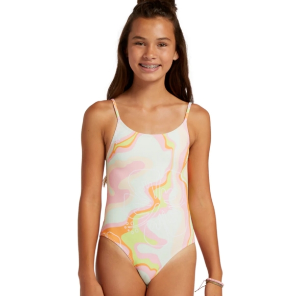 ROXY NEW girls Hibiscus Revo One Piece Swimsuit - Picture 2 of 8